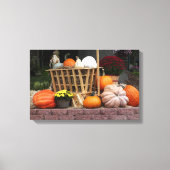 Pompoenen en Afbeelding in de herfst Canvas Afdruk (Voorkant)