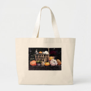 Pompoenen en Afbeelding in de herfst Grote Tote Bag