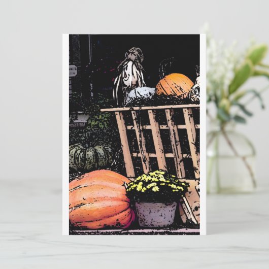 Pompoenen en Afbeelding in de herfst Kaart (Staand voorkant)