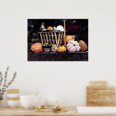 Pompoenen en Afbeelding in de herfst Poster (Keuken)