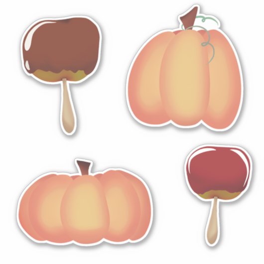 Pompoenen en appelen sticker (Voorkant)