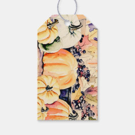 Pompoenen en bessen cadeaulabel