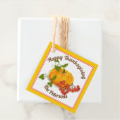 Pompoenen en bessen gele herfst Happy Thanksgiving Bedankjes Labels (In situ)