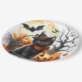 Pompoenen en Black Cat Halloween Party Paper Bord (Gekanteld)
