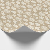 Pompoenen en bladeren cadeaupapier (Hoek)