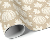 Pompoenen en bladeren cadeaupapier (Rol Hoek)