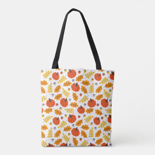 Pompoenen en bladeren Canvas tas (Achterkant)