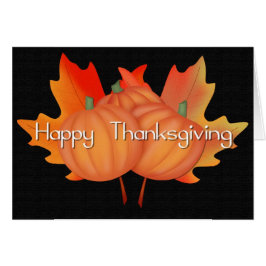 Pompoenen en bladeren: Happy Thanksgiving Kaart