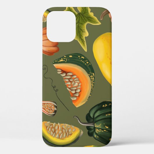 Pompoenen en bladeren: Herfstgroen Case-Mate iPhone Case (Achterkant)