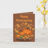 Pompoenen en bladeren Thanksgiving dag Kaart (Gele Bloem)