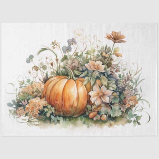 Pompoenen en Bloemen 3 Decoupage Papier (Voorkant)