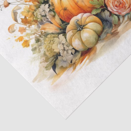 Pompoenen en Bloemen Collage 1 Decoupage Papier (Detail)