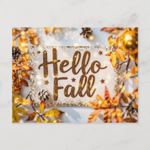 Pompoenen en Bloemen Herfstgroet Ansichtkaart Briefkaart