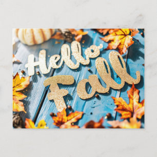 Pompoenen en Bloemen Herfstgroet Ansichtkaart Briefkaart