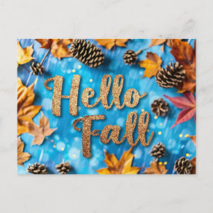 Pompoenen en Bloemen Herfstgroet Ansichtkaart Briefkaart