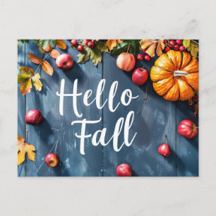 Pompoenen en Bloemen Herfstgroet Ansichtkaart Briefkaart