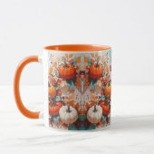 Pompoenen en bloemen op wijnstok - Whimsical Autum Mok (Links)