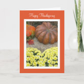 Pompoenen en Bloemen Thanksgiving Sentiment Feestdagen Kaart (Voorkant)