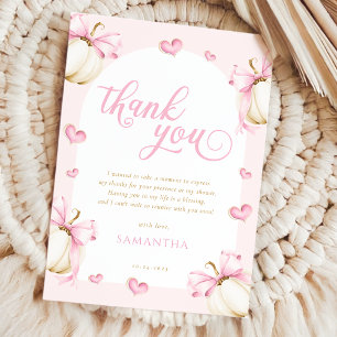 Pompoenen en Bogen Meisje Baby shower Dank u Kaart