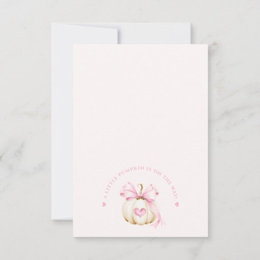 Pompoenen en Bogen Meisje Baby shower Dank u Kaart (Achterkant)