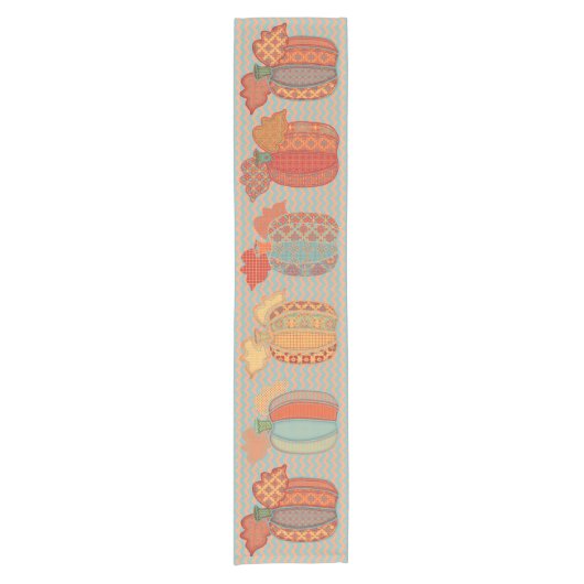 Pompoenen en Chevrons, Thanksgiving Table Runner Korte Tafelloper (Voorkant)
