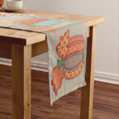 Pompoenen en Chevrons, Thanksgiving Table Runner Korte Tafelloper (Voorbeeld)