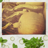 Pompoenen en Cornstalks Herfst  look Theedoek (Gevouwen)