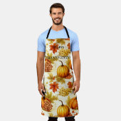 Pompoenen en druiven Happy Thanksgiving Schort (Gedragen)