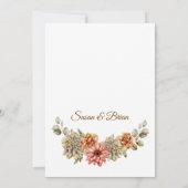 Pompoenen en Florals Fall Wedding Invitation Kaart (Achterkant)