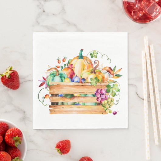 Pompoenen en fruitoogstpapier Napkin Servet (Insitu)