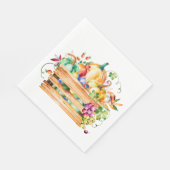 Pompoenen en fruitoogstpapier Napkin Servet (Hoek)