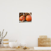 Pompoenen en gedroogde maïsstengels herfst poster (Keuken)