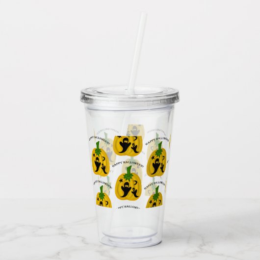 Pompoenen en geesten acryl drinkbeker (Achterkant)