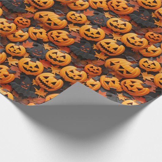 Pompoenen en Geesten Halloween Cadeaupapier (Hoek)