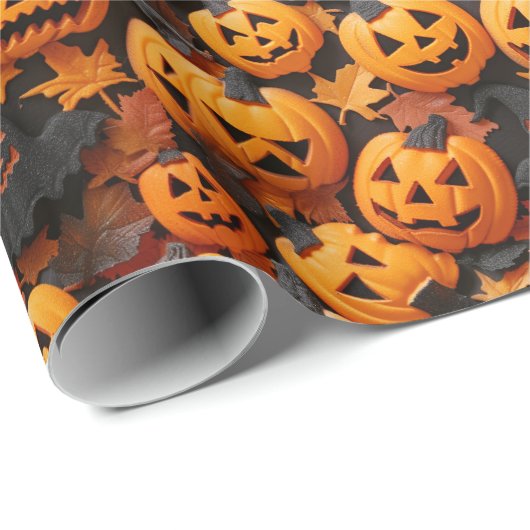 Pompoenen en Geesten Halloween Cadeaupapier (Rol Hoek)