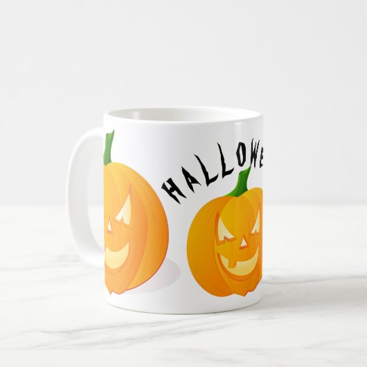 Pompoenen en Halloween White Coffee Mok (Voorkant links)