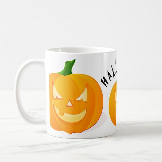 Pompoenen en Halloween White Coffee Mok (Links)