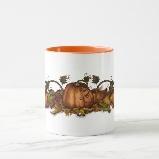 Pompoenen en herfst-bladeren mok (Midden)