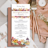Pompoenen en herfst bladeren rustieke Thanksgiving Menu