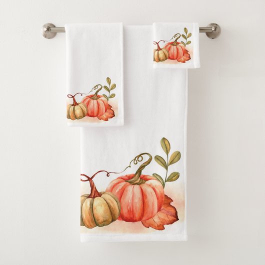 Pompoenen en herfst-oliage bad handdoek (Insitu)