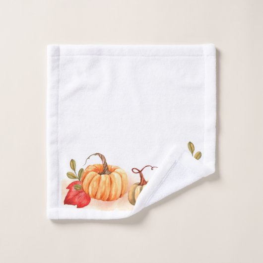 Pompoenen en herfst-oliage bad handdoek (Wasdoekje)