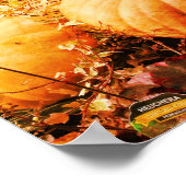 Pompoenen en Herfst Planten distressed kunst Poster (Hoek)