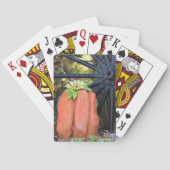 Pompoenen en Herfst-scène op wielwielen Pokerkaarten (Achterkant)