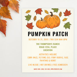 Pompoenen En Herfstbladeren Aangepaste Pompoenveld Flyer
