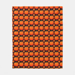 Pompoenen en herfstbladeren fleece deken