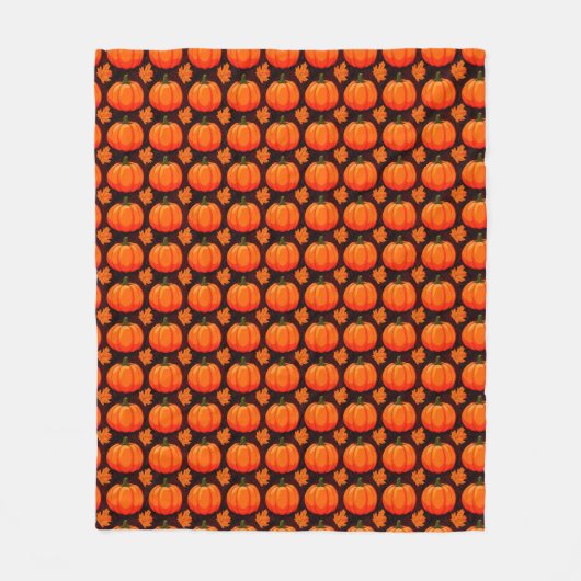 Pompoenen en herfstbladeren fleece deken (Voorkant)