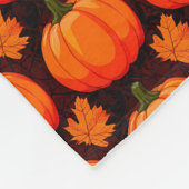 Pompoenen en herfstbladeren fleece deken (Hoek)