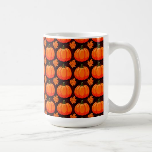 Pompoenen en herfstbladeren koffiemok (Rechts)