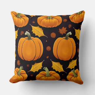 Pompoenen en herfstbladeren kussen