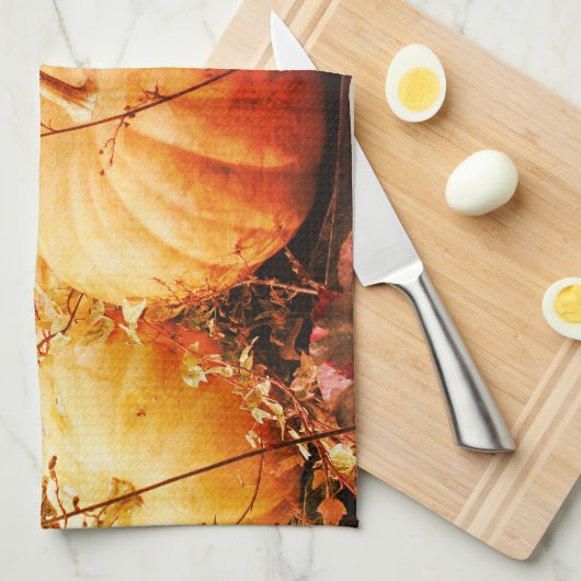 Pompoenen en Herfsten Planten Abstract Theedoek (Quarter Fold)
